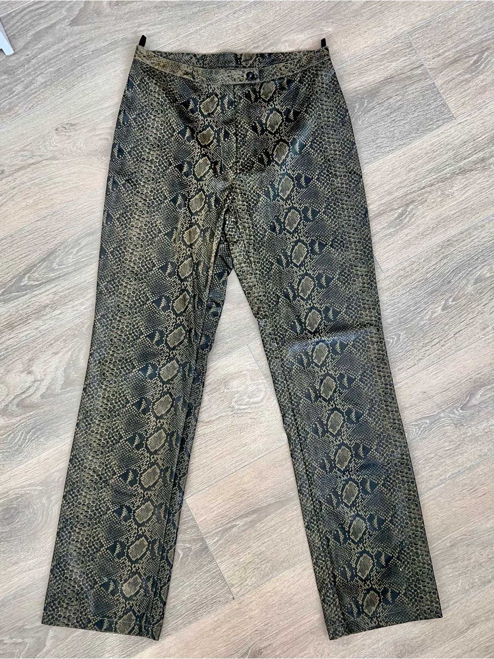 Roxy Snake-Print Faux Leather Pants — Black & Brown